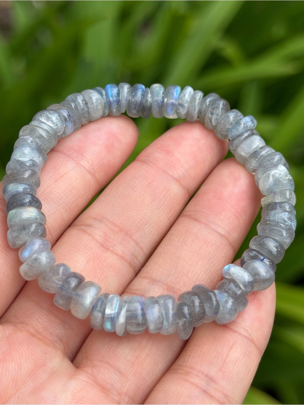8mm stretchable labradorite freeform bracelet 2168